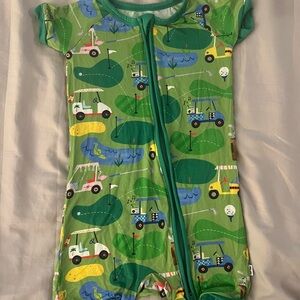 Little Sleepies Green Golf Cart Bamboo Shorty